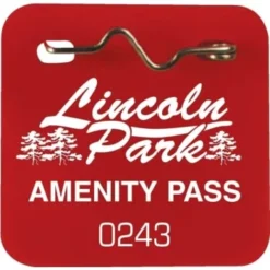 Hd Supply 1.75 X 1.75 In Red Square Custom Vinyl Pool Pass (100-Pack)