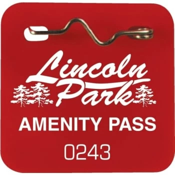 Hd Supply 1.75 X 1.75 In Red Square Custom Vinyl Pool Pass (100-Pack)