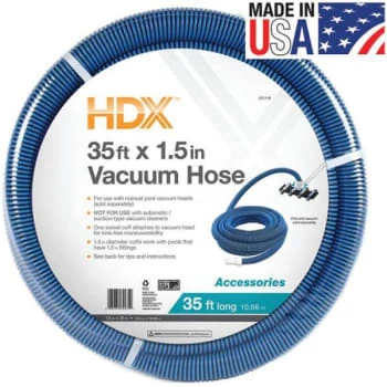 Hdx Spiral-Wound 35 Ft X 1-1/2 In Dia Swimming Pool Vacuum Hose For All Pools