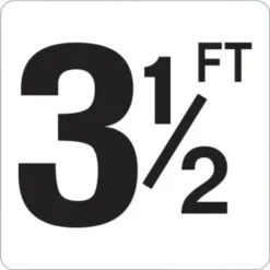 HD Supply 3-1/2 Ft Vinyl Pool Depth Marker Sign (White/Black)