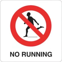 HD Supply 6 X 6 In Vinyl No Running Pool Marker Sign (White)