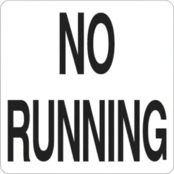 HD Supply 6 X 6 In Vinyl No Running Pool Marker Sign (White/Black)