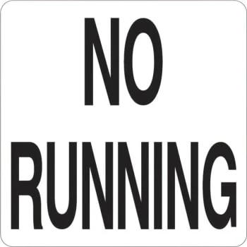 HD Supply 6 X 6 In Vinyl No Running Pool Marker Sign (White/Black)