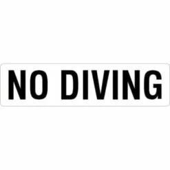 HD Supply 24 X 6 In Vinyl No Diving Pool Marker Sign (White/Black)