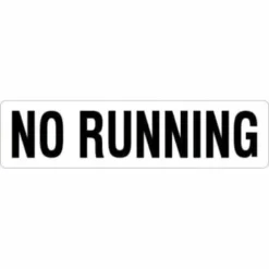 HD Supply 24 X 6 In Vinyl No Running Pool Marker Sign (White/Black)